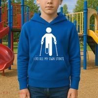 I Do All My Own Stunts Gift Get Well Gift Funny Injury Leg Gift Kids Hoodie thumb 2