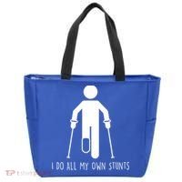 I Do All My Own Stunts Gift Get Well Gift Funny Injury Leg Gift Tote Bag thumb 0