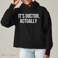It's Doctor Actually Funny PHD Ladies Heavyweight Boxy Pullover Hoodie thumb 0