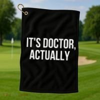 It's Doctor Actually Funny PHD Golf Towel thumb 1