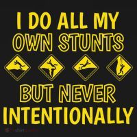 I Do All My Own Stunts Accident Prone Clumsy Get Well Funny Gift USA-Made Doggie Bandana thumb 2