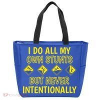 I Do All My Own Stunts Accident Prone Clumsy Get Well Funny Gift Tote Bag thumb 0