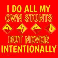 I Do All My Own Stunts Accident Prone Clumsy Get Well Funny Gift Santa Hat thumb 1