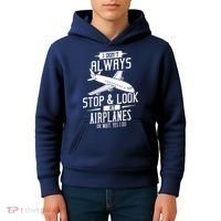 I DonT Always Stop And Look At Airplanes Kids Hoodie thumb 4