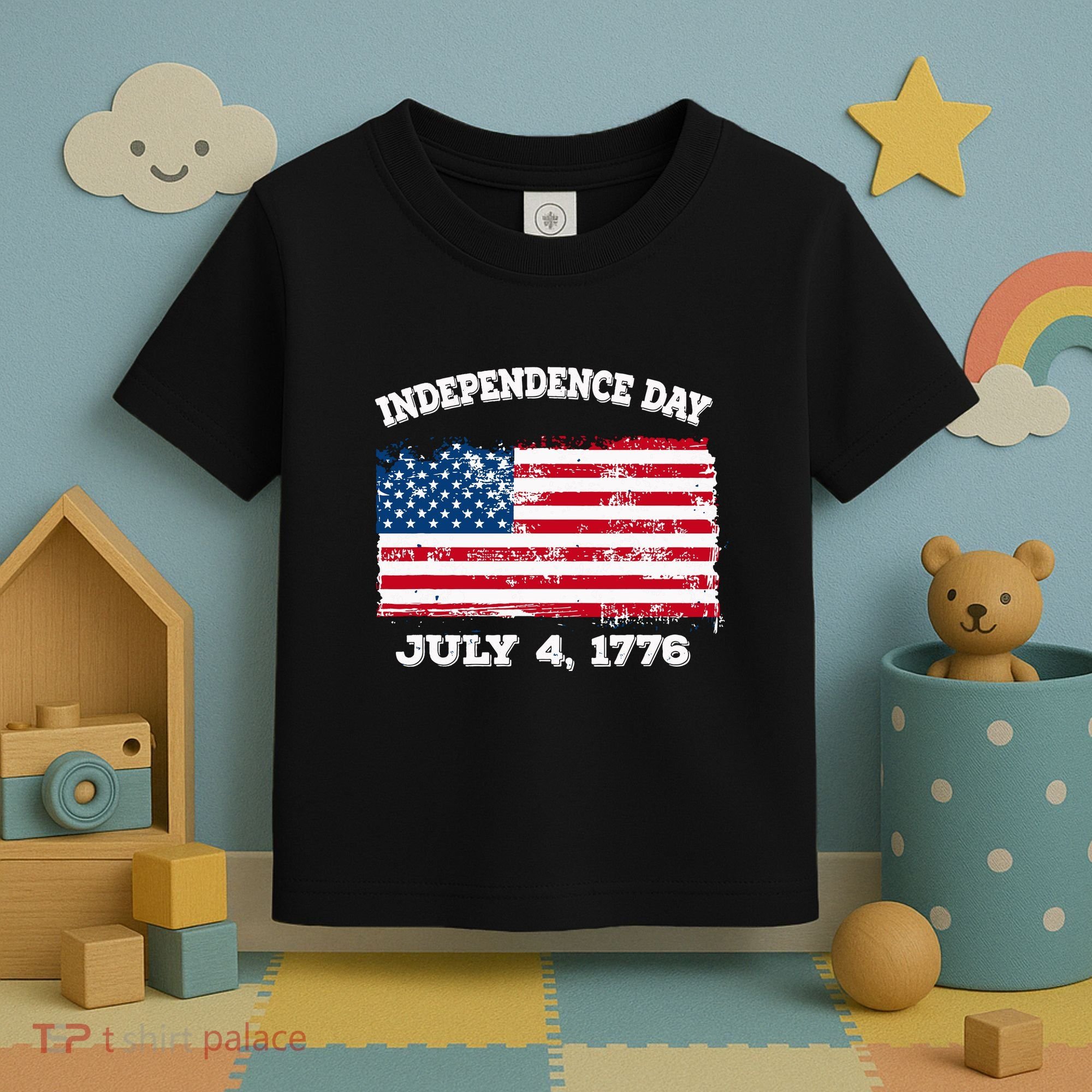 Independence Day American Flag Patriotic 1776 We The People Toddler T-Shirt