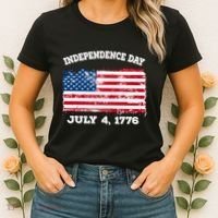 Independence Day American Flag Patriotic 1776 We The People Women's T-Shirt thumb 2