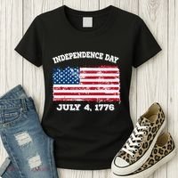 Independence Day American Flag Patriotic 1776 We The People Women's T-Shirt thumb 3