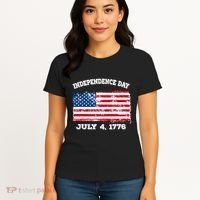 Independence Day American Flag Patriotic 1776 We The People Women's T-Shirt thumb 4