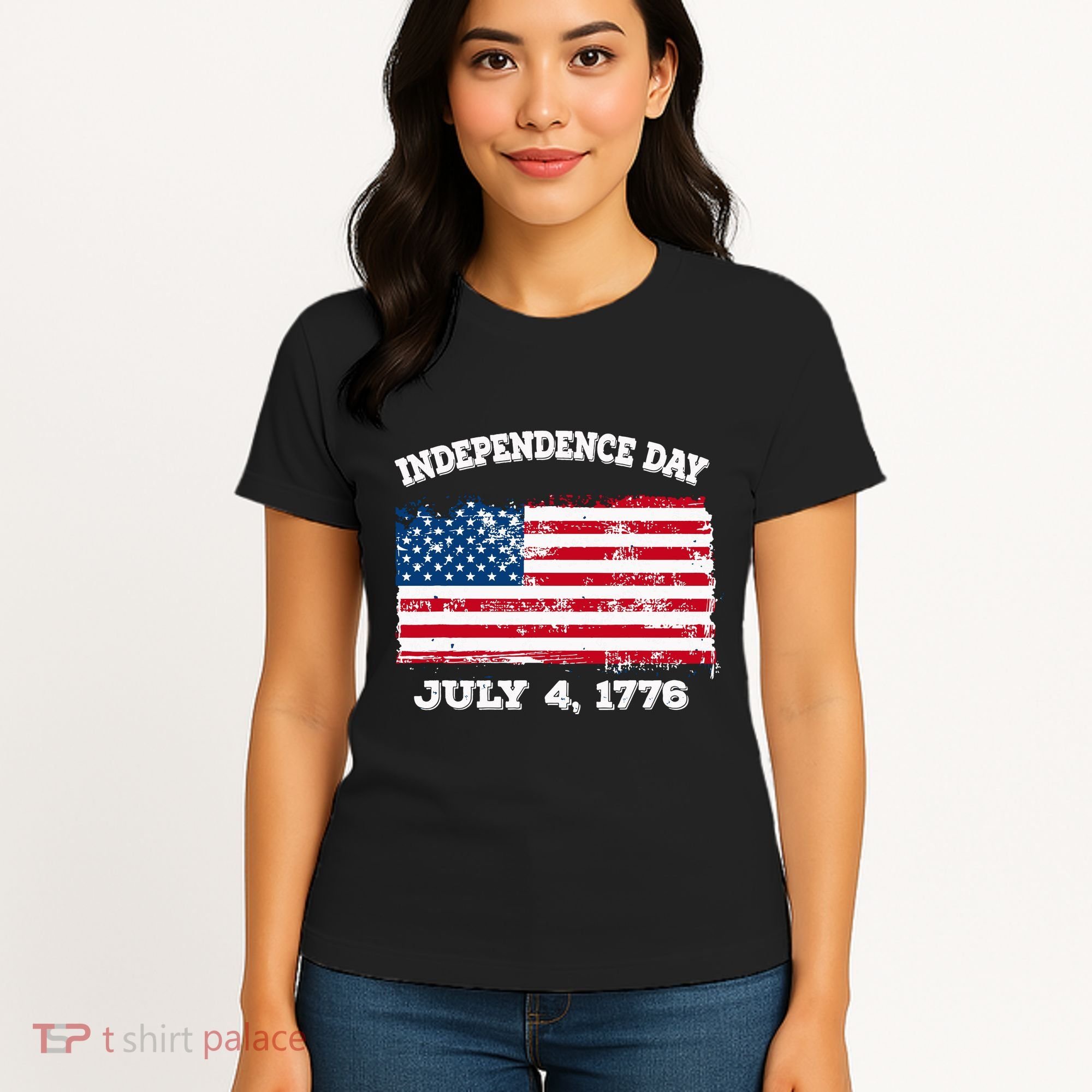 Independence Day American Flag Patriotic 1776 We The People Women's T-Shirt
