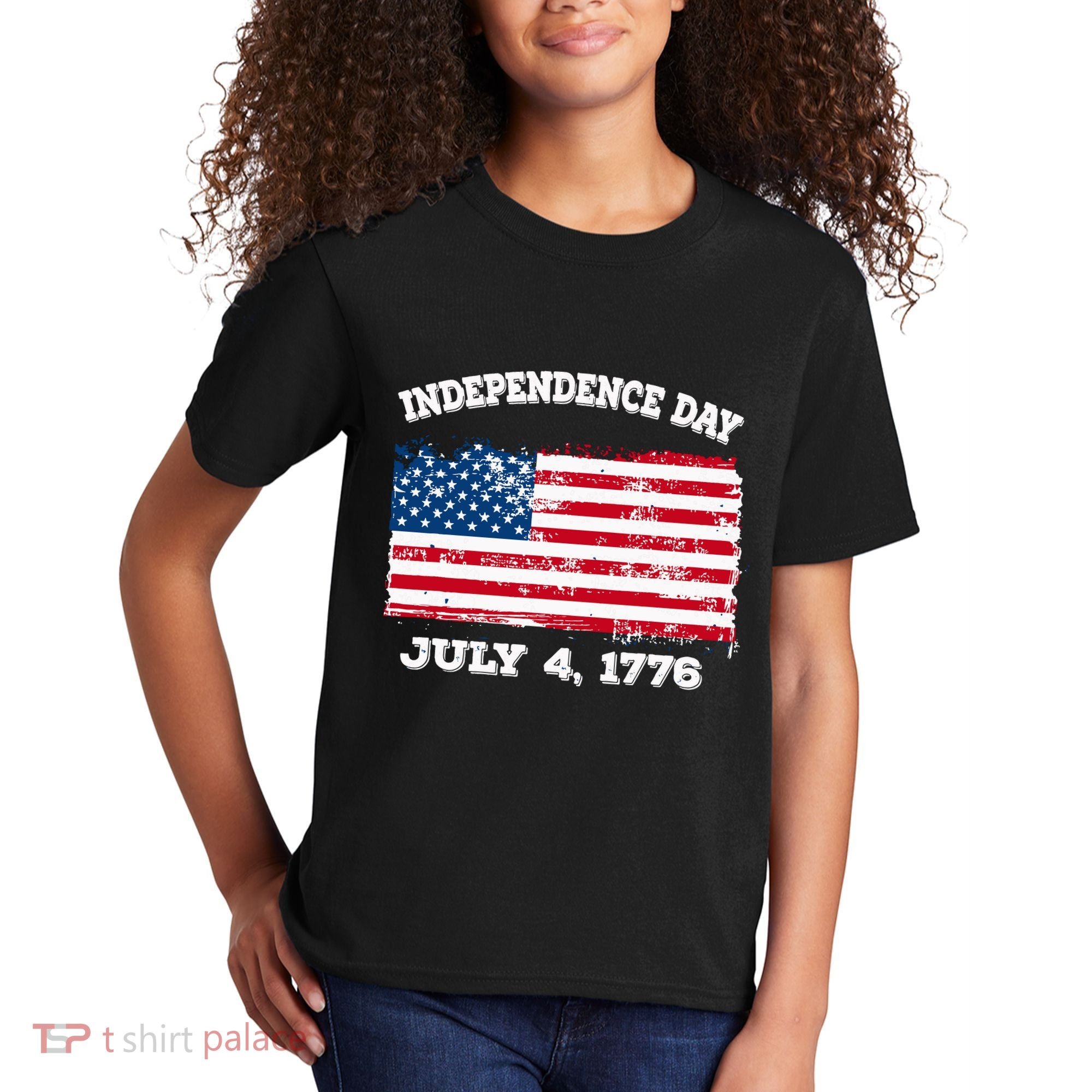 Independence Day American Flag Patriotic 1776 We The People Kids T-Shirt