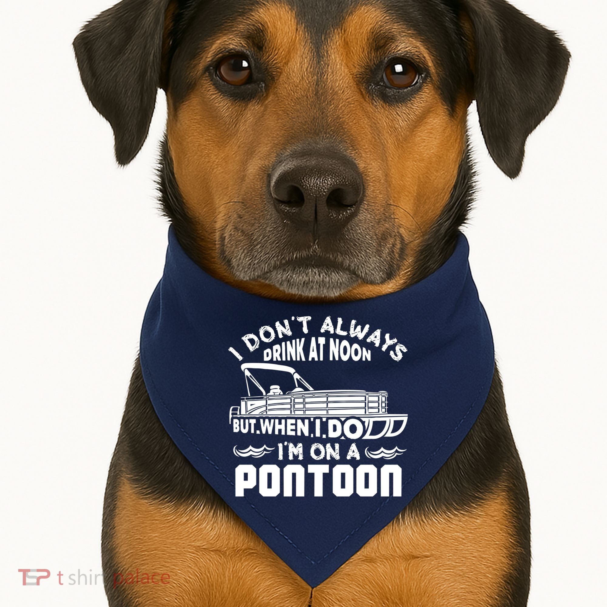 I Don't Always Drink At Noon But When I Do I'm On A Pontoon USA-Made Doggie Bandana