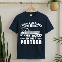 I Don't Always Drink At Noon But When I Do I'm On A Pontoon T-Shirt thumb 2