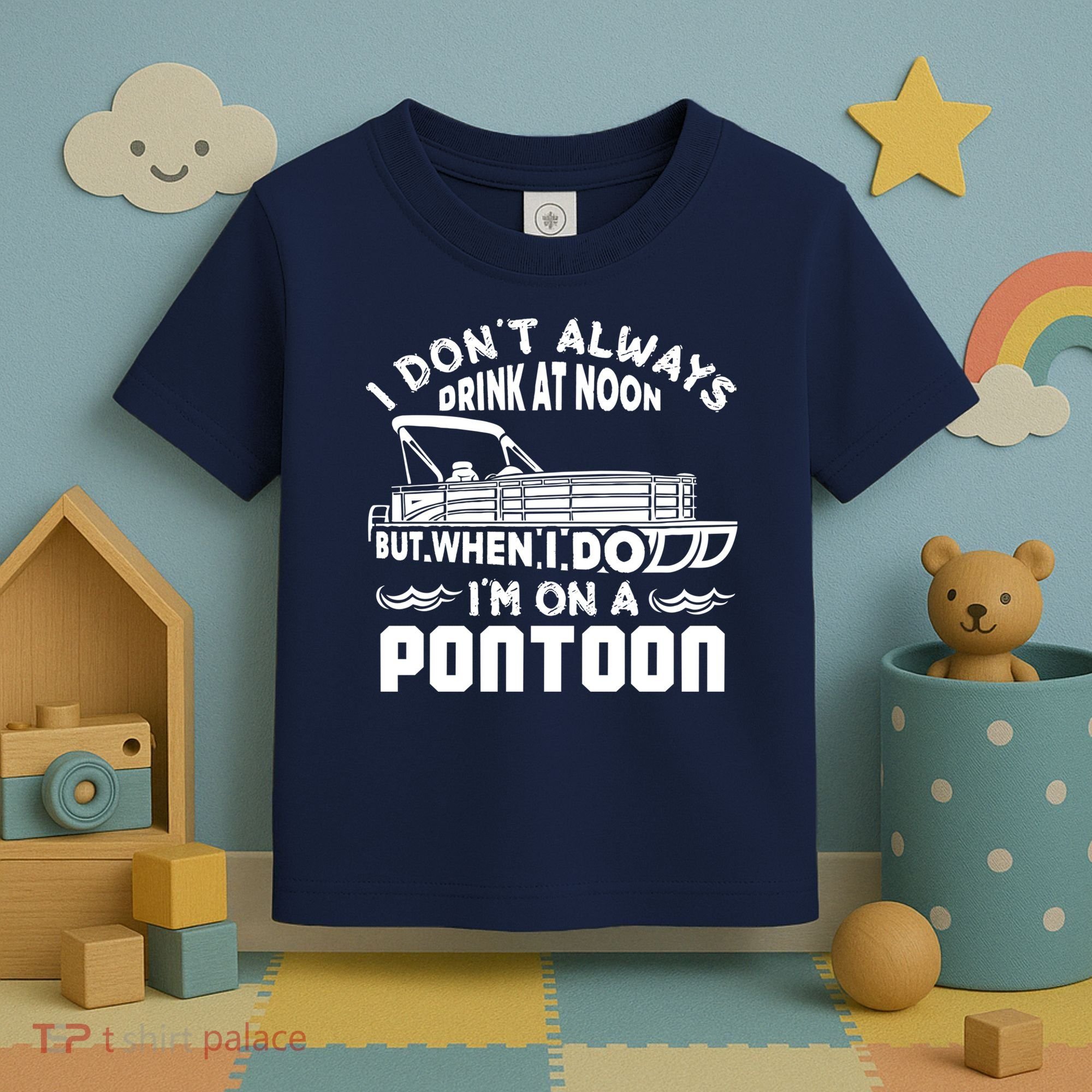 I Don't Always Drink At Noon But When I Do I'm On A Pontoon Toddler T-Shirt