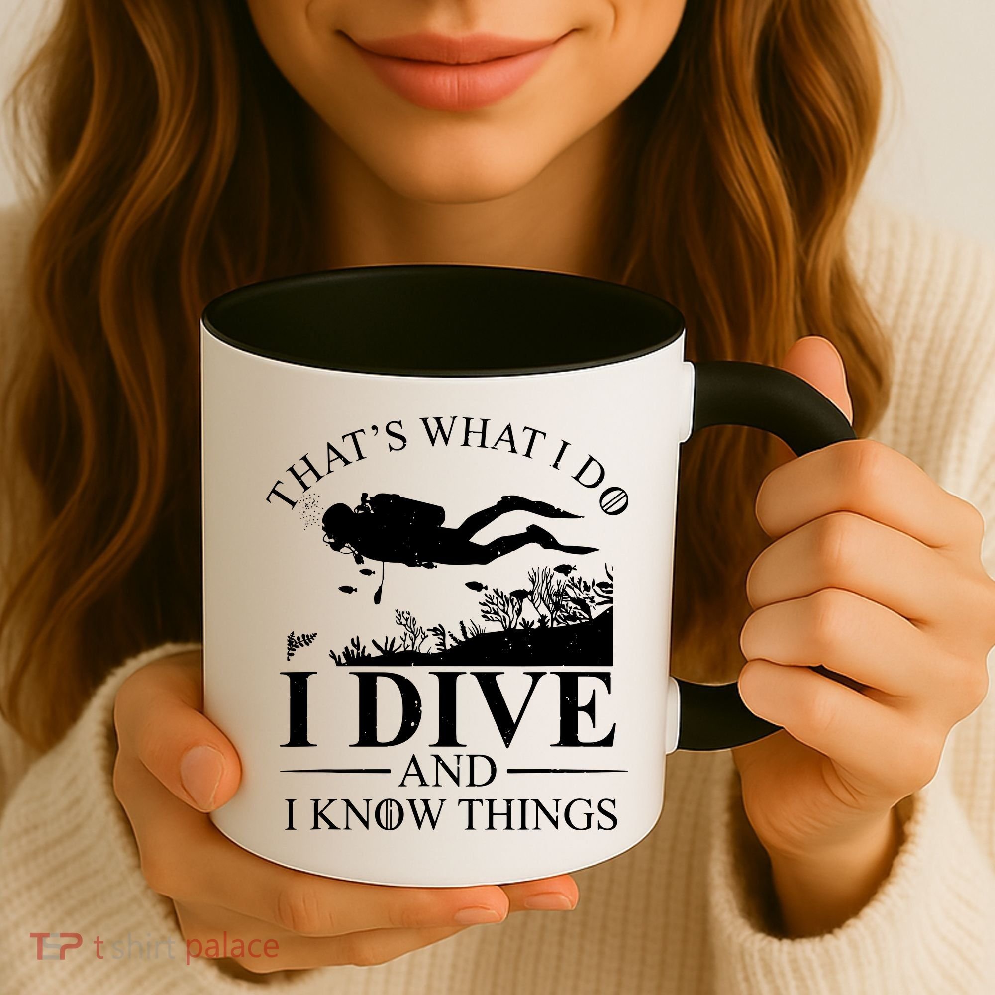 I Dive And I Know Things Scuba Diver Gift Scuba Diving Coffee Mug