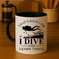 I Dive And I Know Things Scuba Diver Gift Scuba Diving Coffee Mug thumb 4