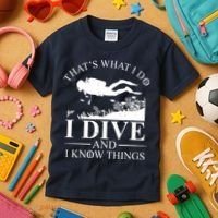 I Dive And I Know Things Scuba Diver Gift Scuba Diving Kids T-Shirt thumb 3