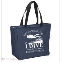 I Dive And I Know Things Scuba Diver Gift Scuba Diving Tote Bag thumb 2