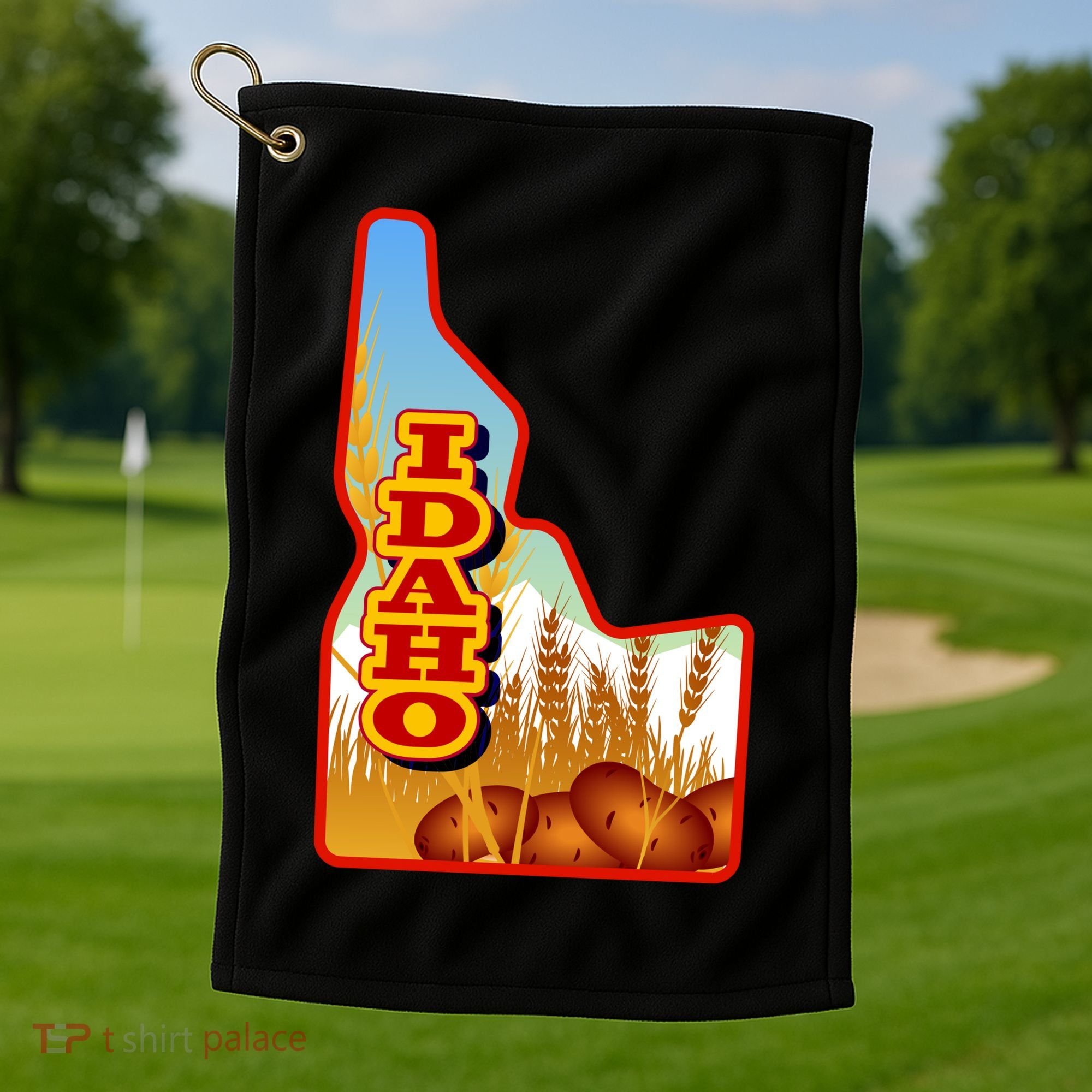 Idaho Potatoes State Outline Golf Towel