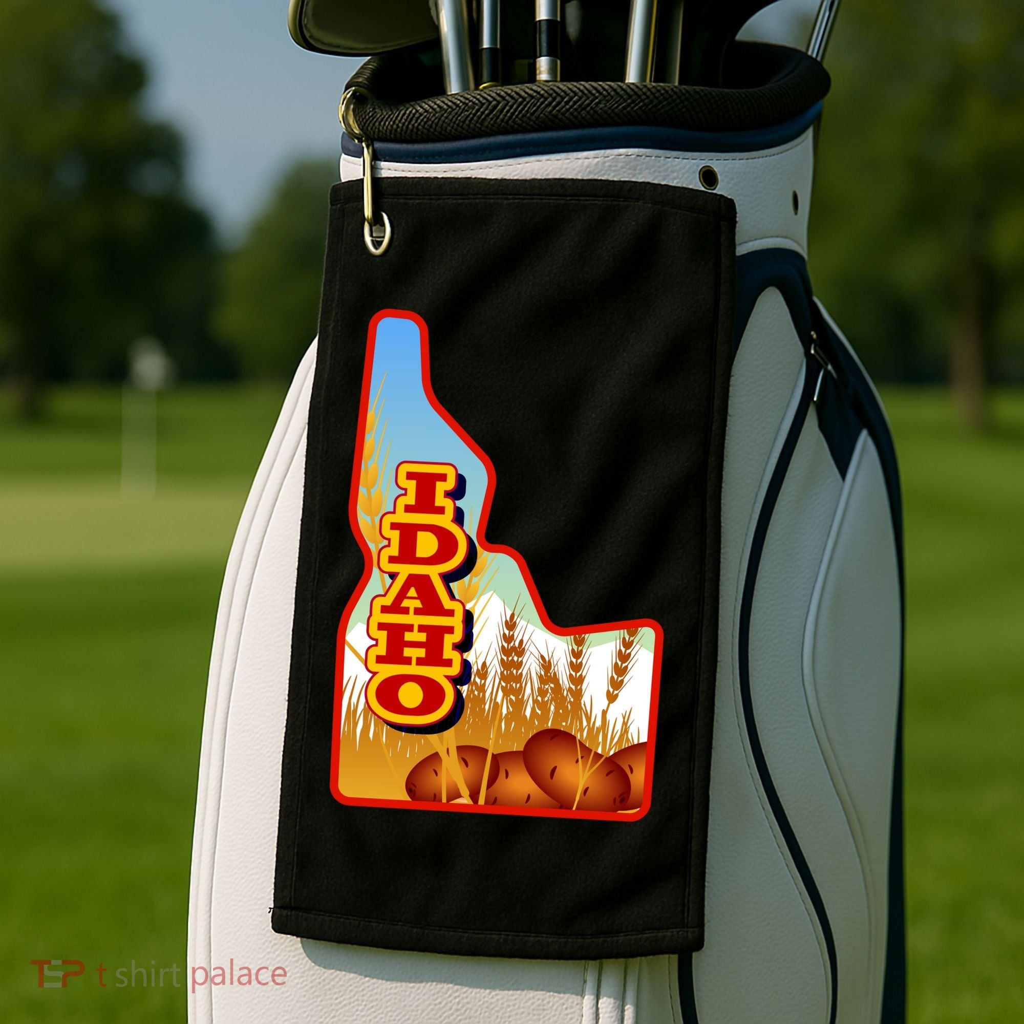 Idaho Potatoes State Outline Golf Towel
