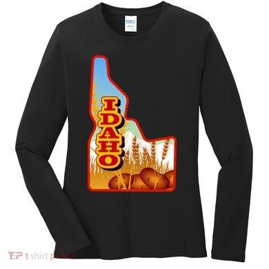 Idaho Potatoes State Outline Women's Long Sleeve Shirt