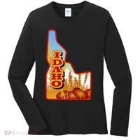 Idaho Potatoes State Outline Women's Long Sleeve Shirt thumb 0
