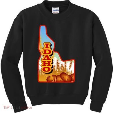 Idaho Potatoes State Outline Kids Sweatshirt