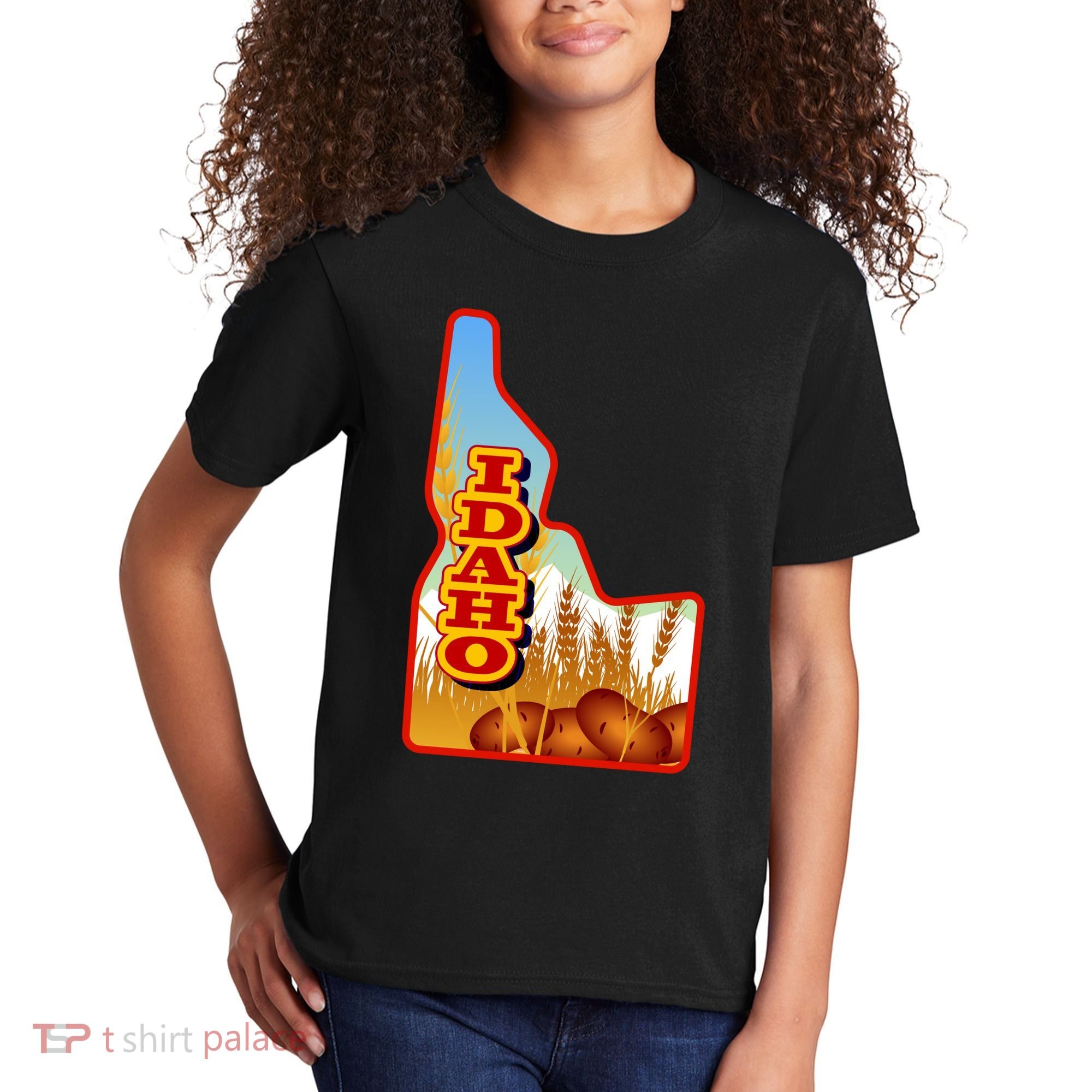Idaho Potatoes State Outline Kids T-Shirt