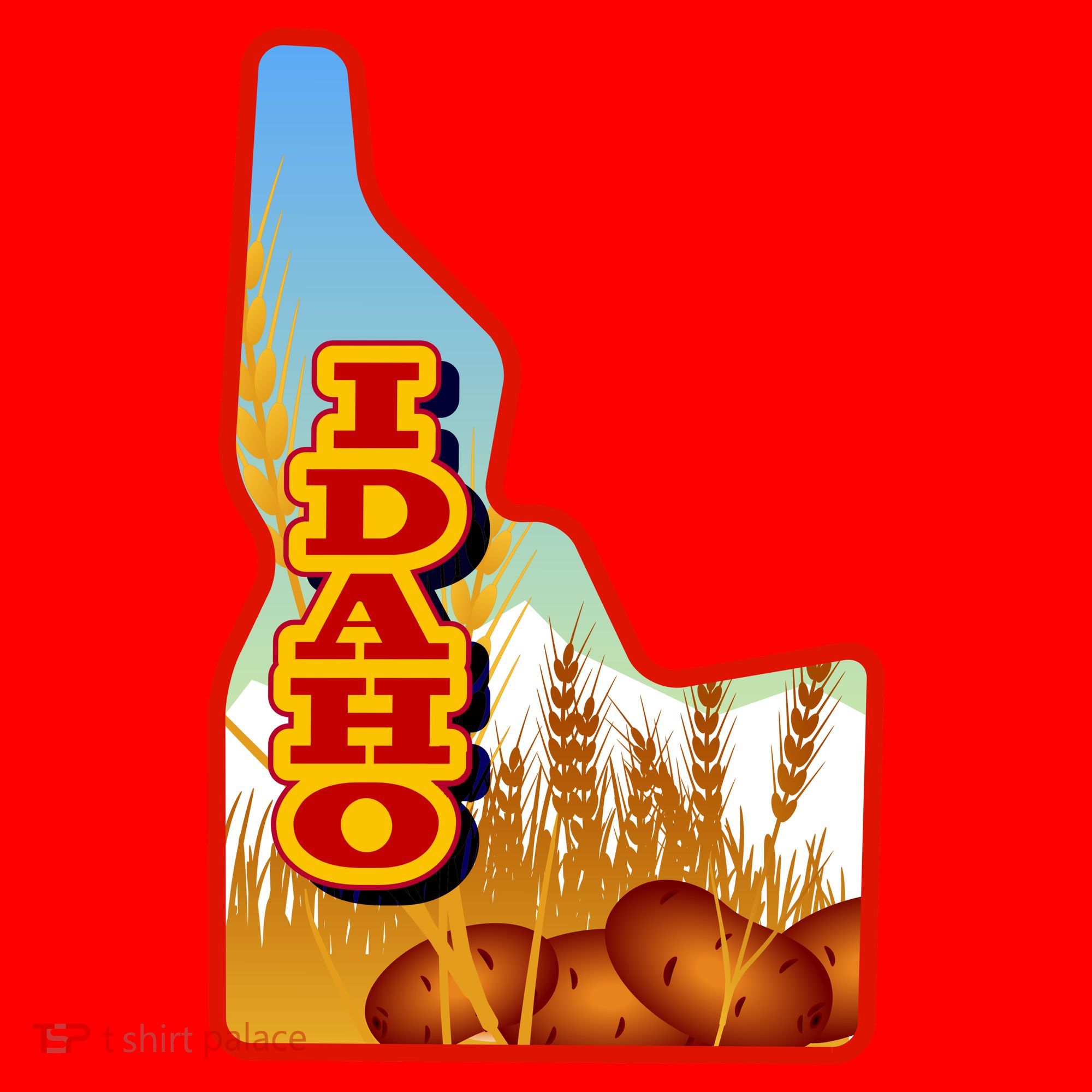 Idaho Potatoes State Outline Santa Hat