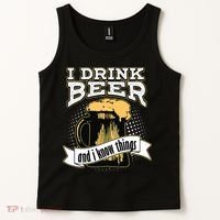 I Drink Beer And I Know Things Funny Drinking Tank Top thumb 2