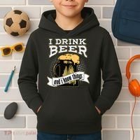 I Drink Beer And I Know Things Funny Drinking Kids Hoodie thumb 2