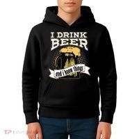 I Drink Beer And I Know Things Funny Drinking Kids Hoodie thumb 4