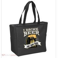 I Drink Beer And I Know Things Funny Drinking Tote Bag thumb 2