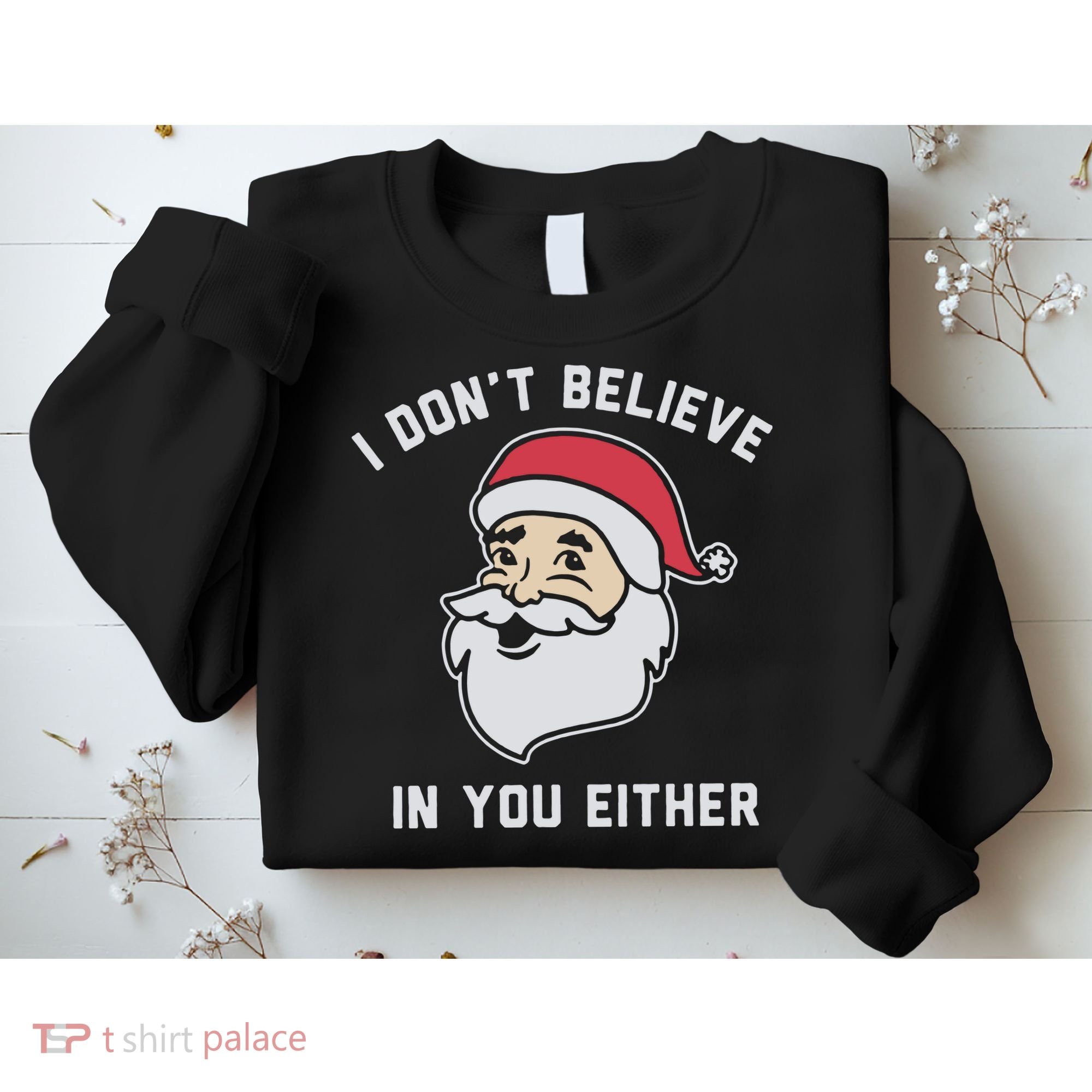 I Don't Believe In You Either Santa Claus Sweatshirt