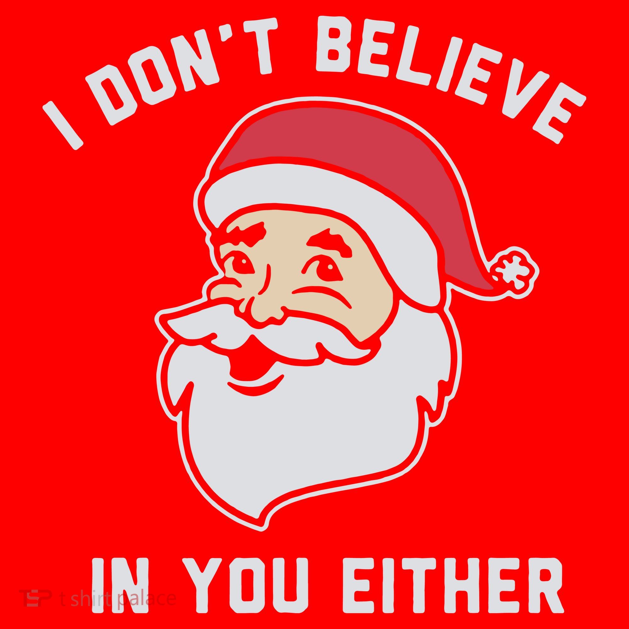 I Don't Believe In You Either Santa Claus Santa Hat