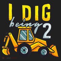 I Dig Being 2 Excavator Construction 2nd Birthday Party Women's Sweatshirt thumb 2