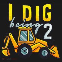 I Dig Being 2 Excavator Construction 2nd Birthday Party Backpack thumb 2