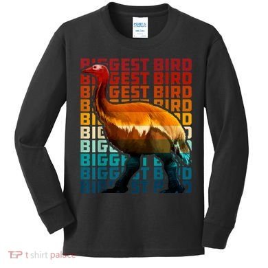 I'm Da Biggest Bird Meme For Bird Funny Retro Vintage Sunset Kids Long Sleeve Shirt