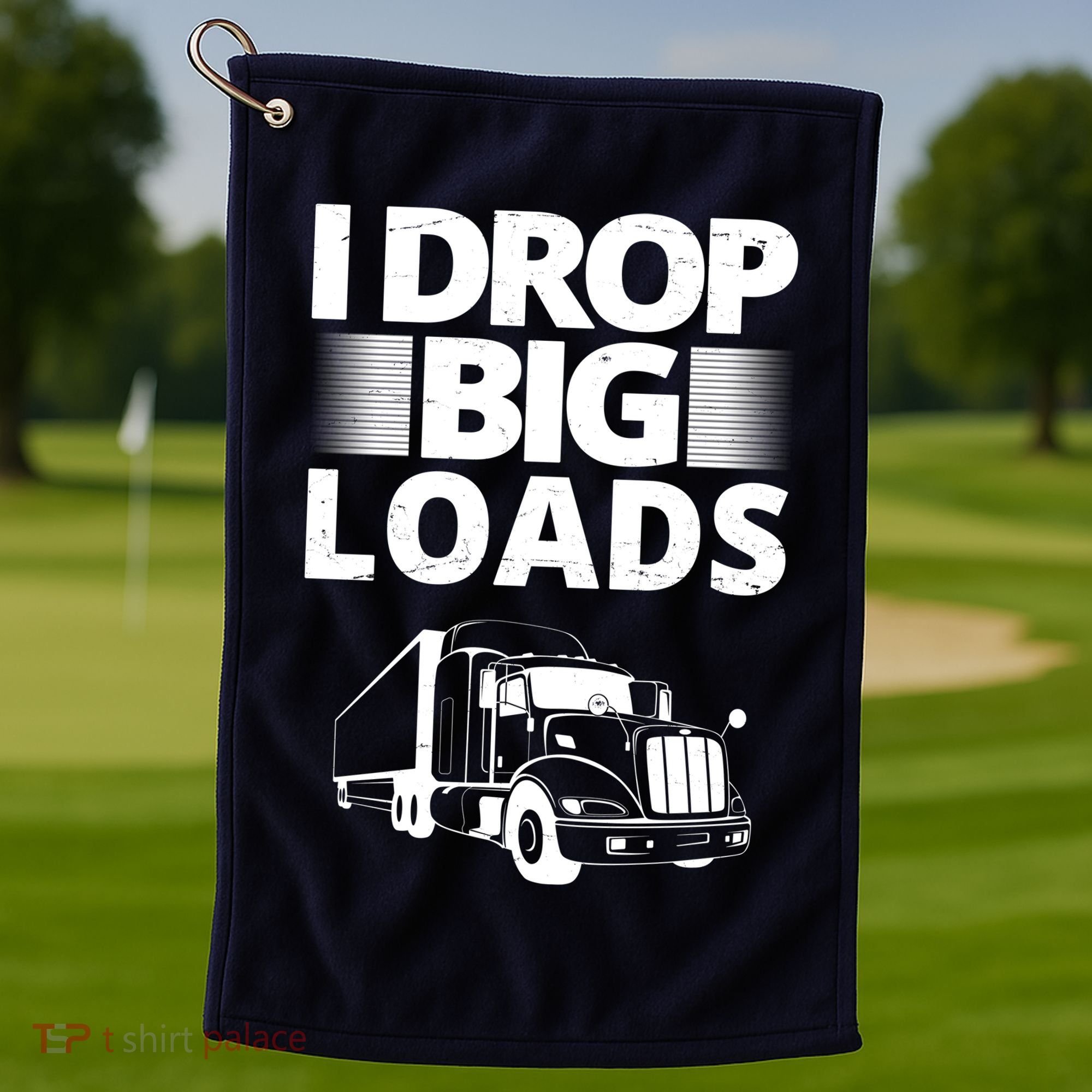 I Drop Big Loads Funny Truck Driver Gift Golf Towel