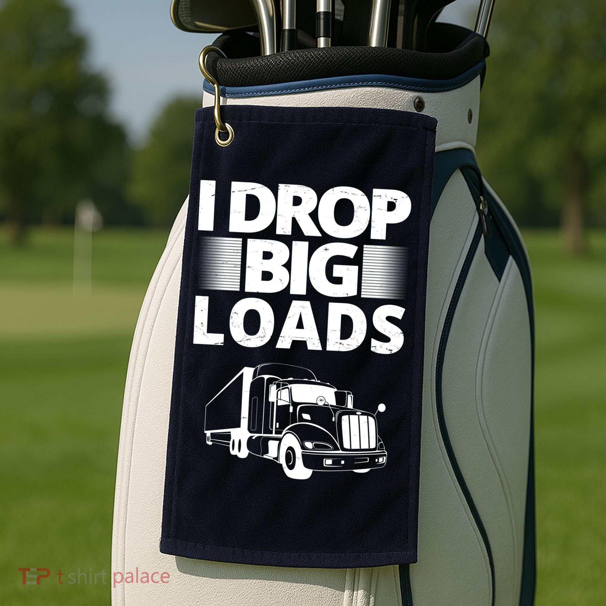 I Drop Big Loads Funny Truck Driver Gift Golf Towel