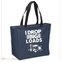 I Drop Big Loads Funny Truck Driver Gift Tote Bag thumb 2
