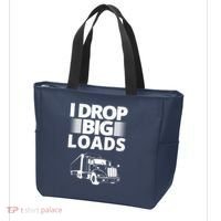 I Drop Big Loads Funny Truck Driver Gift Tote Bag thumb 3