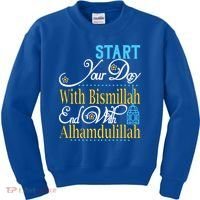 Islamic Dawah Bismillah Alhamdulillah Arabic Teacher Muslim Gift Kids Sweatshirt thumb 0