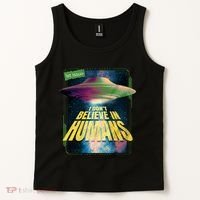 I Don't Believe In Humans UFO Tank Top thumb 2