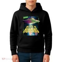 I Don't Believe In Humans UFO Kids Hoodie thumb 4