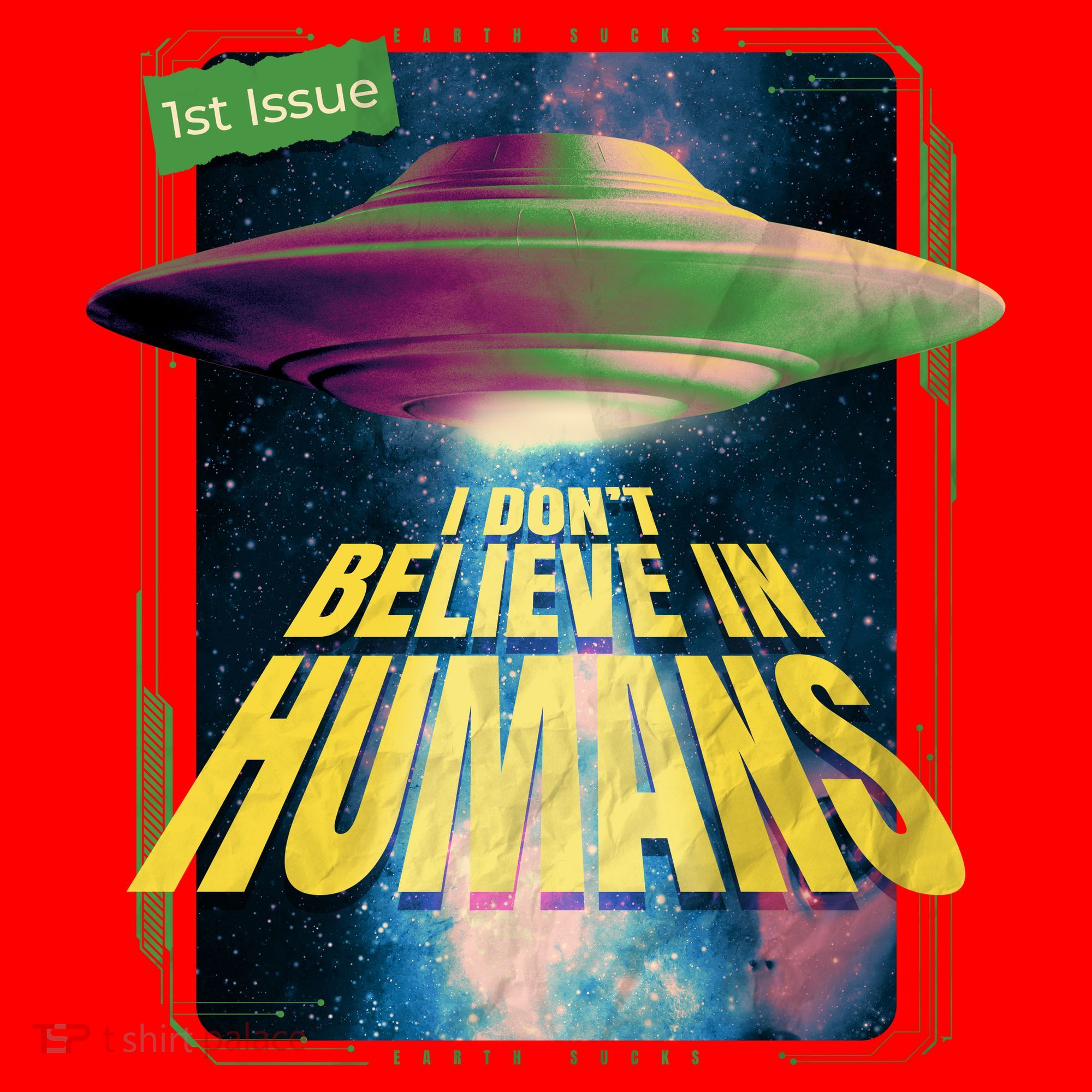 I Don't Believe In Humans UFO Santa Hat