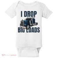 I Drop Big Loads Trucking Funny Trucker Truck Driver Baby Bodysuit thumb 0