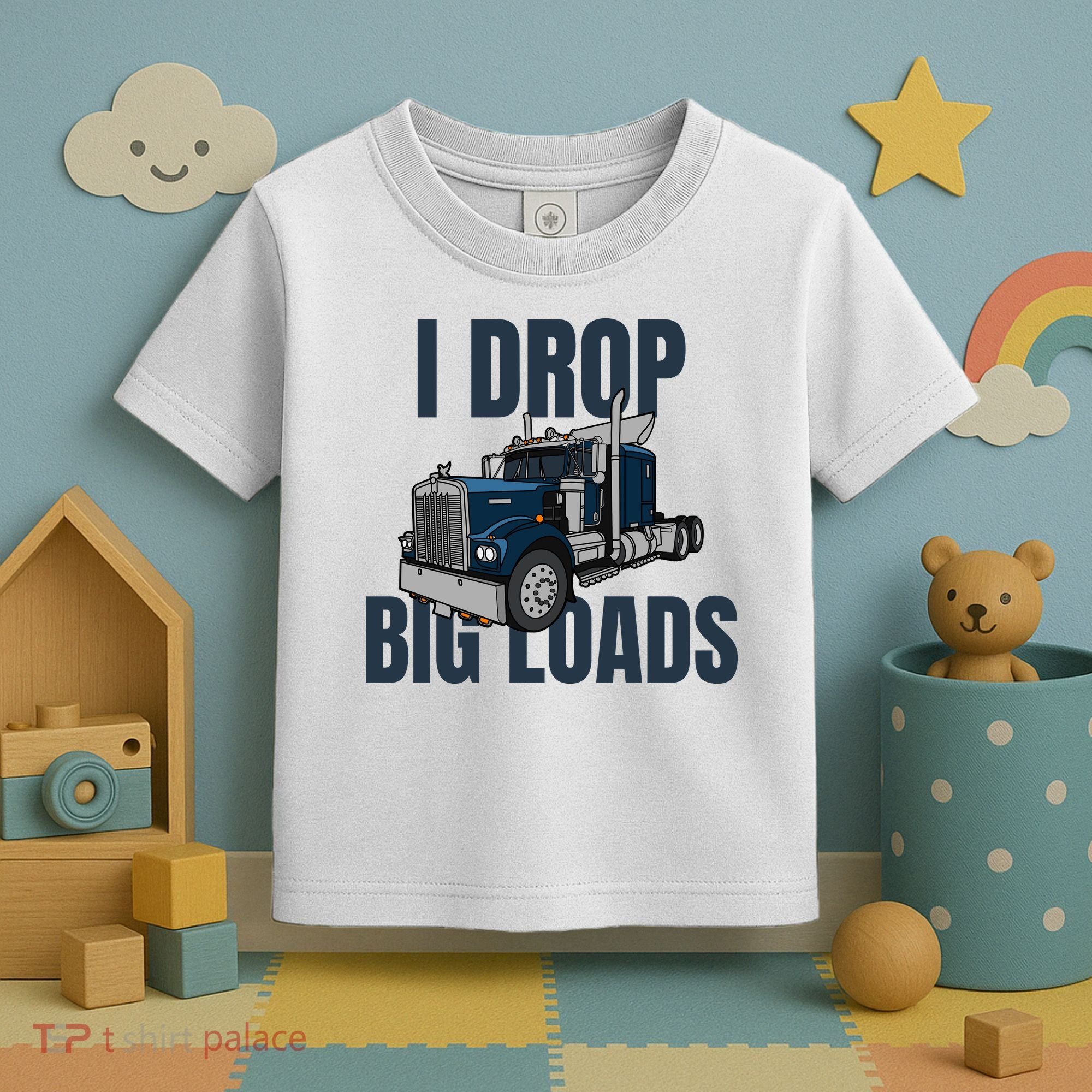 I Drop Big Loads Trucking Funny Trucker Truck Driver Toddler T-Shirt