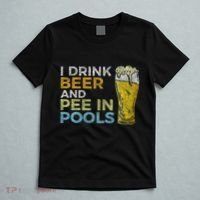 I Drink Beer And Pee In Pools Funny Grunge Vintage Pool Joke T-Shirt thumb 5