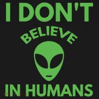 I Don't Believe In Humans Funny Alien Scifi Women's Tank Top thumb 5