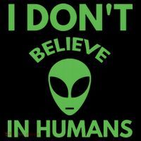 I Don't Believe In Humans Funny Alien Scifi Tank Top thumb 6
